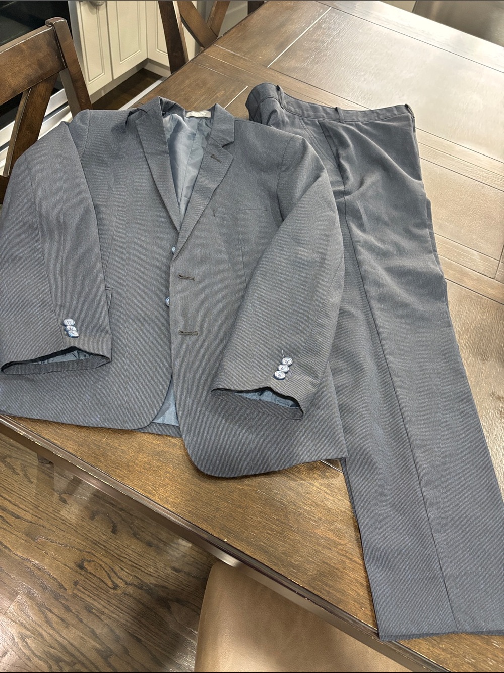 Van Heusen Gray Boy’s Two-Piece Suit Jacket & Trousers